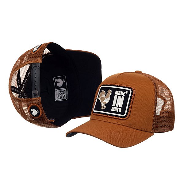 Boné Trucker Made in Mato Logo Kaki