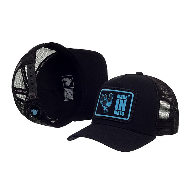 Boné Trucker Made in Mato Logo Black Blue