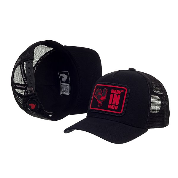 Boné Trucker Made in Mato Logo Black Red