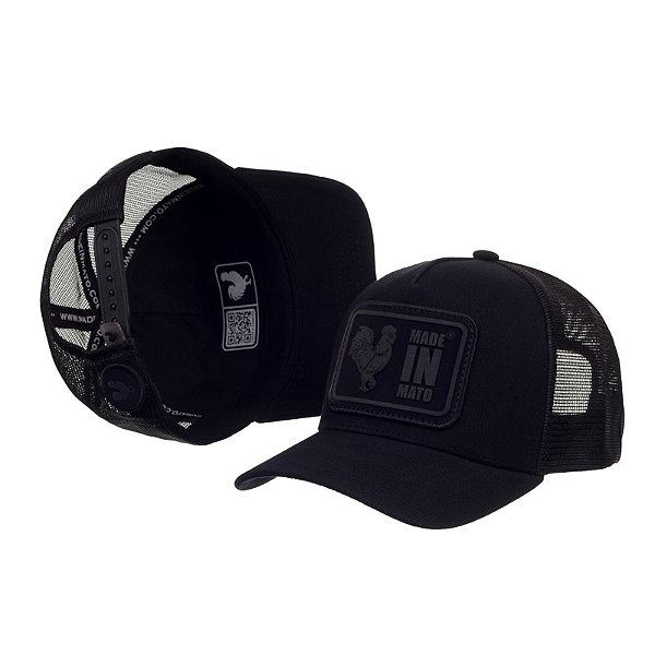 Boné Trucker Made in Mato Logo All Black
