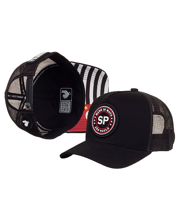 Boné Trucker Made in Mato Estado SP Preto
