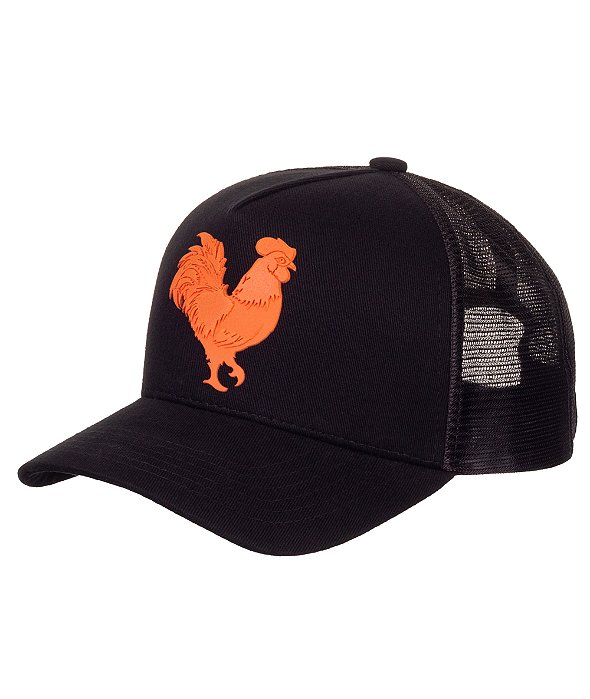 Boné Trucker Made in Mato New Plastisol Orange and Black