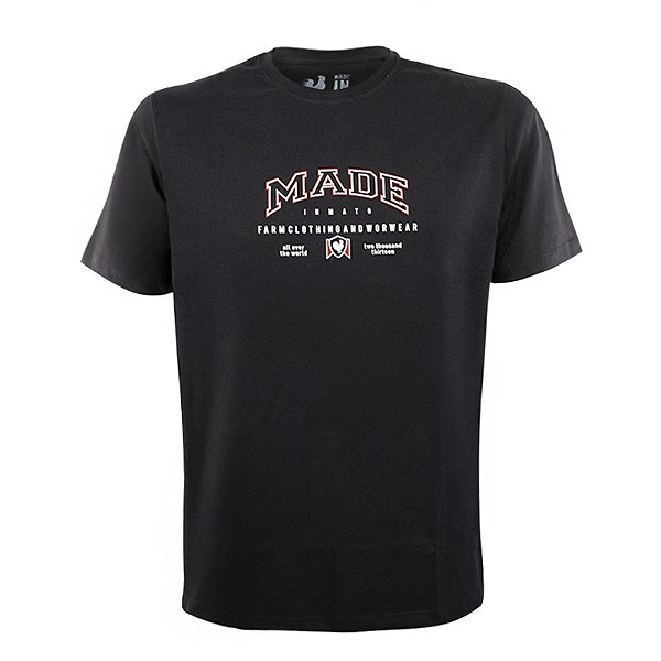 Camiseta Estampada Masculina Made in Mato Farm Preta