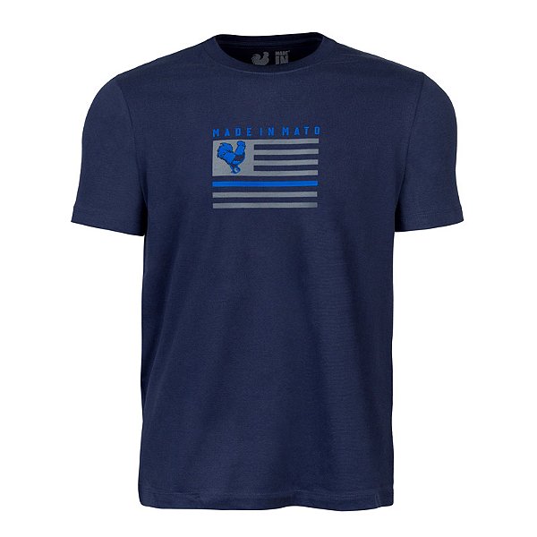 Camiseta Estampada Masculina Made in Mato Flag Marinho