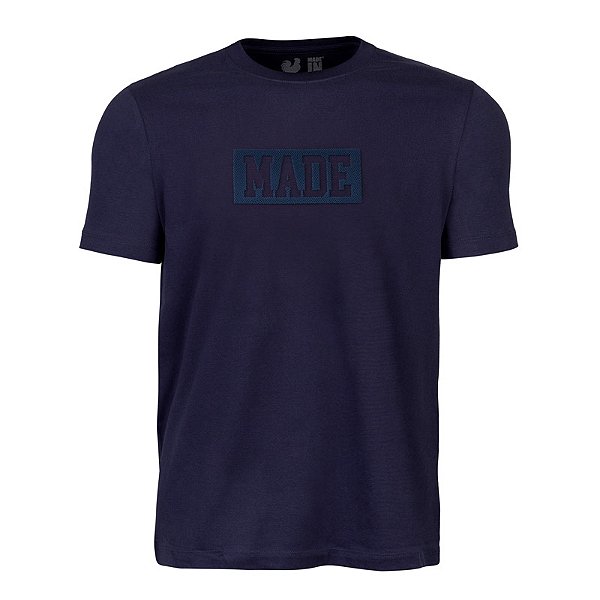 Camiseta Estampada Masculina Made in Mato Frame Marinho