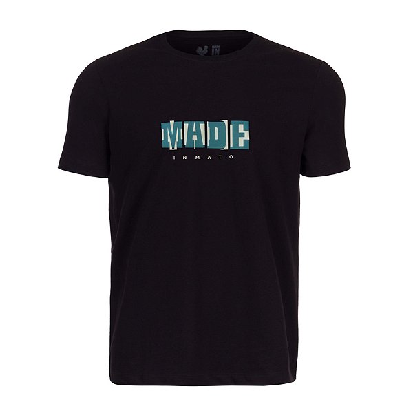 Camiseta Estampada Masculina Made in Mato Preta