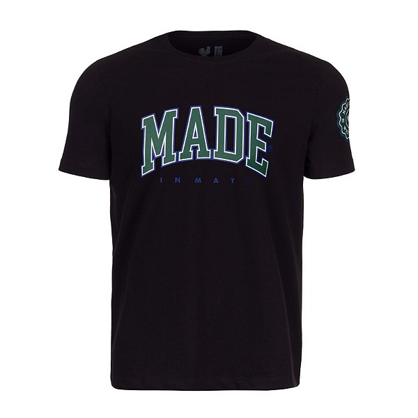 Camiseta Estampada Masculina Made in Mato College Preta