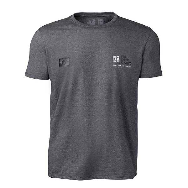 Camiseta Estampada Masculina Made in Mato Respeita o Agro Mescla Grafite