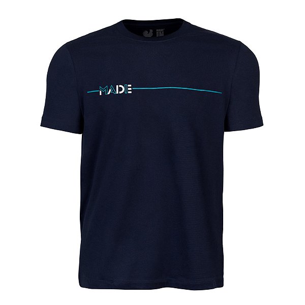 Camiseta Estampada Masculina Made in Mato Line Marinho
