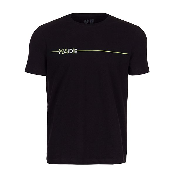 Camiseta Estampada Masculina Made in Mato Line Preta