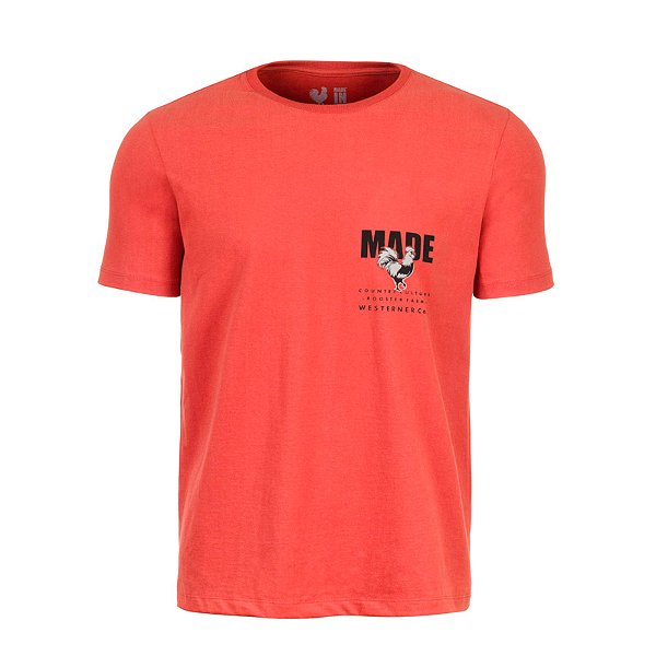 Camiseta Estampada Masculina Made in Mato Stone Laranja