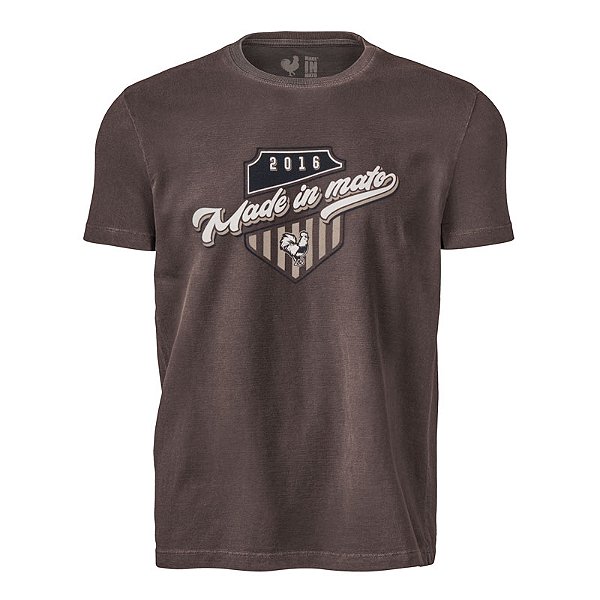 Camiseta Estampada Masculina Made in Mato Stone Marrom
