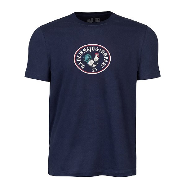 Camiseta Estampada Masculina Vintage Oval Azul Marinho