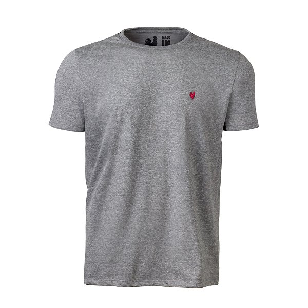 Camiseta Masculina Básica Made in Mato Mescla Escura
