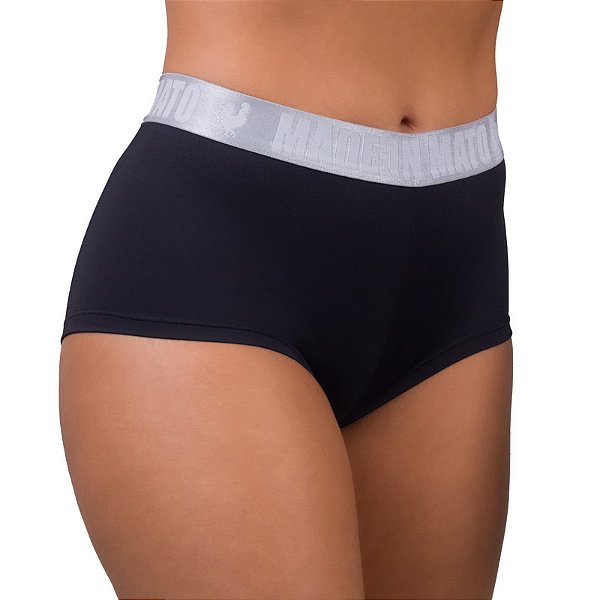 Calcinha Made in Mato Boyshort  Preta