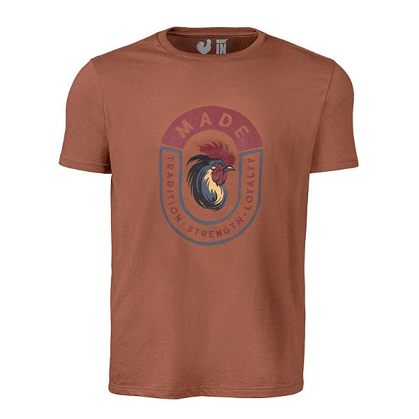 Camiseta Estampada Masculina Made in Mato TSL Marrom