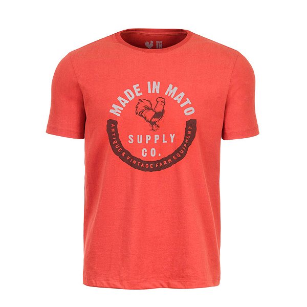 Camiseta Masculina Estampada Made in Mato Stone Laranja