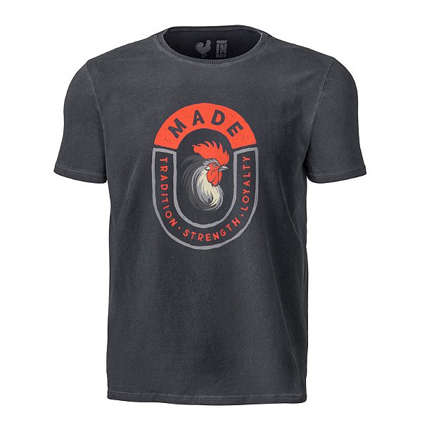 Camiseta Estampada Masculina Made in Mato Stone Cinza