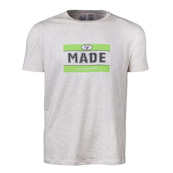 Camiseta Estampada Masculina Made in Mato Mescla Claro