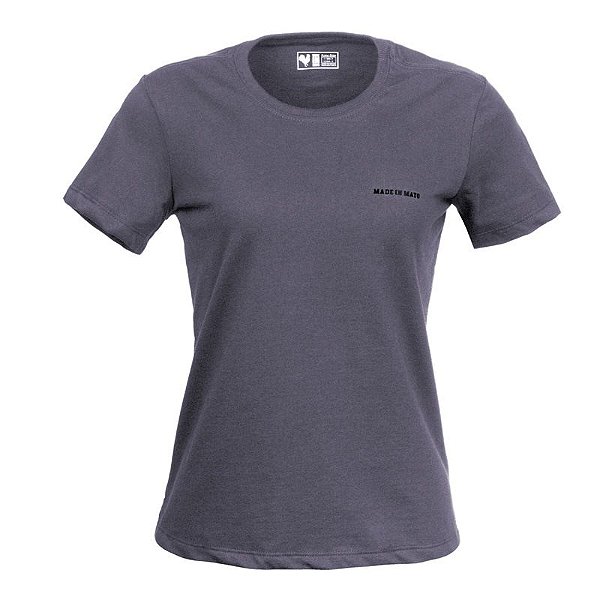 Camiseta Básica Feminina Made in Mato TC Chumbo
