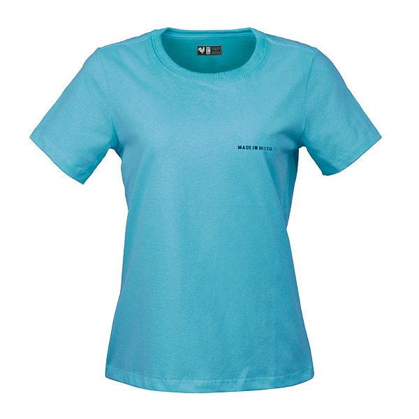 Camiseta Básica Feminina Made in Mato TC Azul