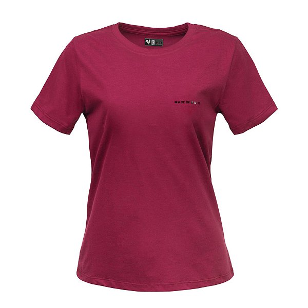 Camiseta Básica Feminina Made in Mato TC Bordô