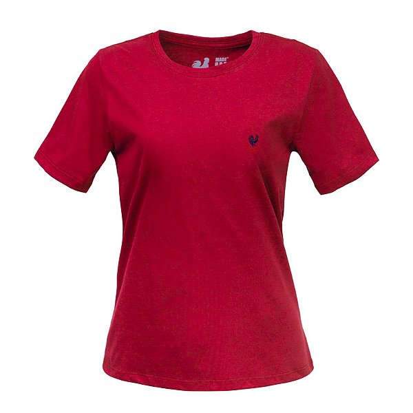 Camiseta Básica Feminina Made in Mato Vermelha