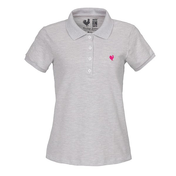 Polo Feminina Made in Mato Mescla Claro