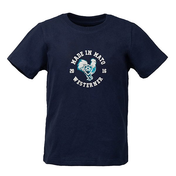 Camiseta Estampada Infantil Made Westerner Marinho