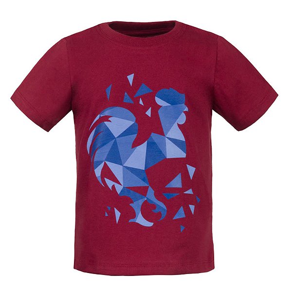Camiseta Estampada Infantil Made in Mato Mosaico Bordô