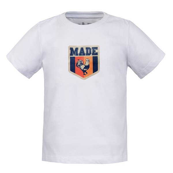 Camiseta Estampada Infantil Made Flâmula Branca