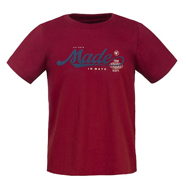 Camiseta Estampada Infantil Made Postal Vermelho