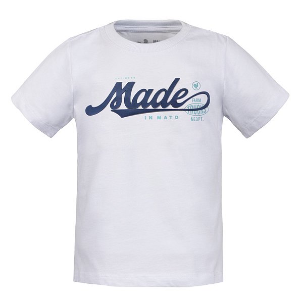 Camiseta Estampada Infantil Made Postal Branca