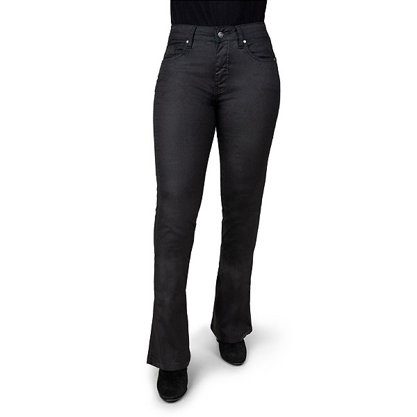 Calça Jeans Feminina Made in Mato Flare Black