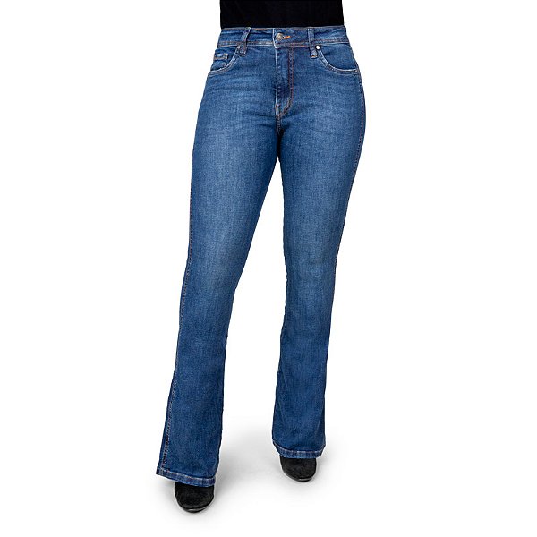 Calça Jeans Feminina Made in Mato Flare Dark Blue