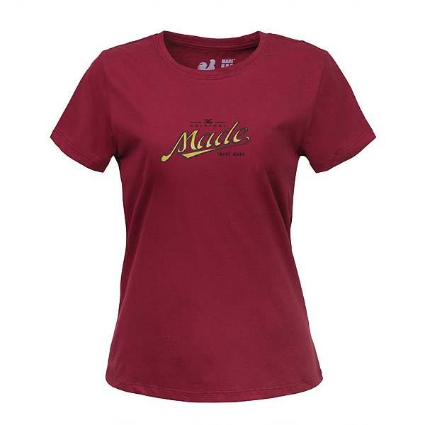Camiseta Estampada Feminina Made in Mato Relief Vermelha