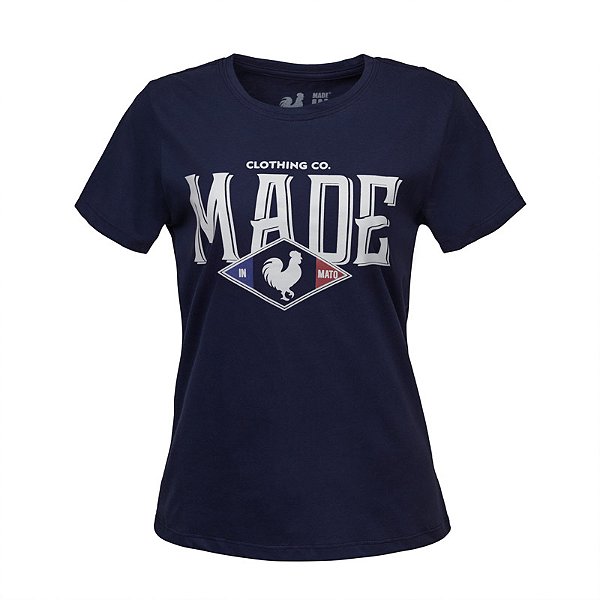 Camiseta Estampada Feminina Made in Mato Carolina Marinho