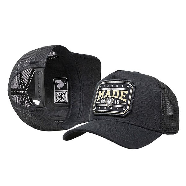 Boné Trucker Made in Mato Badge Preto