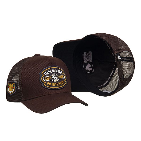Boné Trucker Made in Mato Interior Marrom
