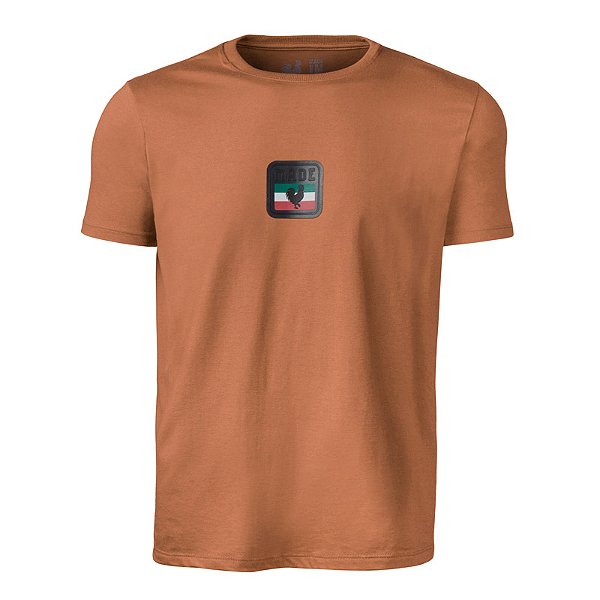 Camiseta Estampada Masculina Made in Mato Flag Ocre