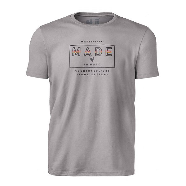 Camiseta Estampada Masculina Made in Mato Country Culture Cinza