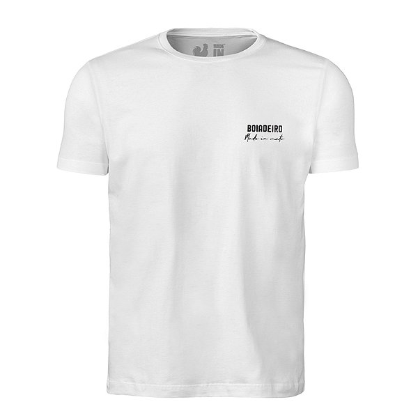 Camiseta Estampada Masculina Made in Mato Boiadeiro Branco