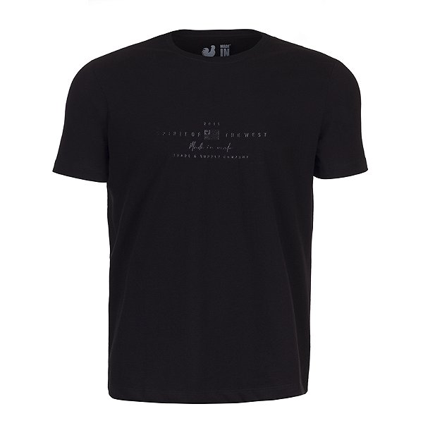 Camiseta Estampada Masculina Made in Mato Spirit of the West Preto