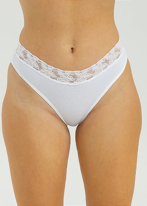 Calcinha de Algodão Tanga Renda Isabela - 25