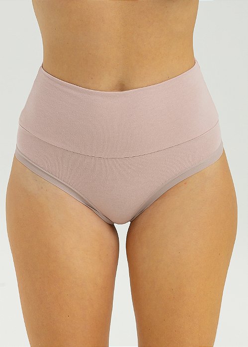 Calcinha De Algodão Fio Duplo Alta  Cós Duplo e Lateral Dupla - 76