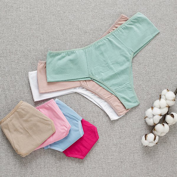 Kit Semaninha 7 Calcinhas De Algodão Fio Duplo Lateral Dupla Laura - 77