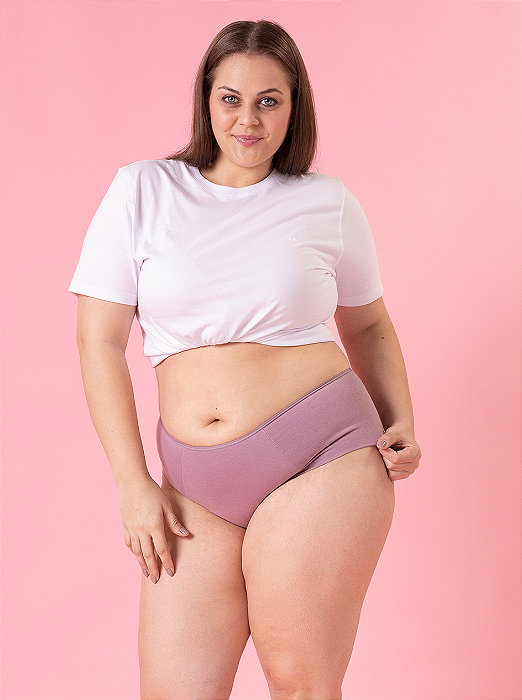 Calcinha de Algodão Tanga Lateral e Frente Dupla Plus Emily - 54