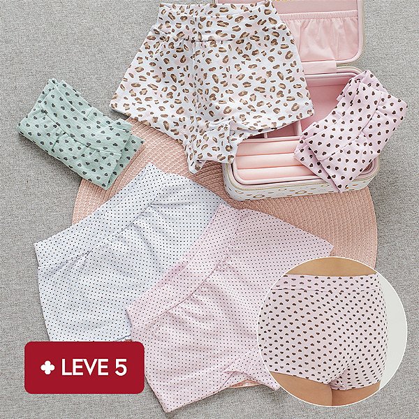 Kit 5 Calcinha Infantil Boxer Estampada 81