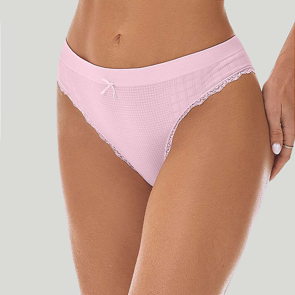 Calcinha Biquíni Jacquard C/Renda sem Costura ZR0203-049-1924