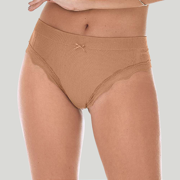 Calcinha Biquíni Anatômica Jacquard  sem Costura ZR0203-017-1919